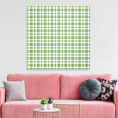 Groen Witte Ruitpatroon Canvas Afdruk (Insitu (Woonkamer))