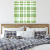 Groen Witte Ruitpatroon Canvas Afdruk (Insitu (Slaapkamer))