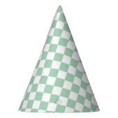 Groen Witte Ruitpatroon Feesthoedjes (Links)