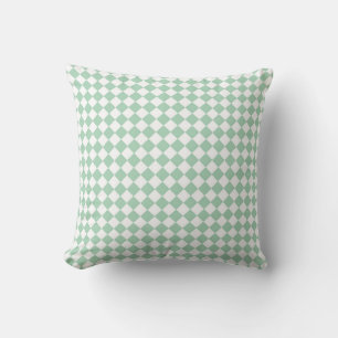 Groen Witte Ruitpatroon Kussen