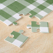 Groen Witte Ruitpatroon Legpuzzel (Zijkant)