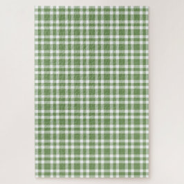 Groen Witte Ruitpatroon Legpuzzel