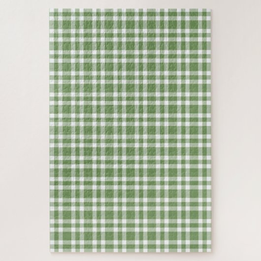 Groen Witte Ruitpatroon Legpuzzel (Verticaal)