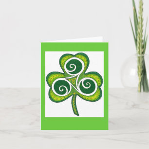 Groen + Witte Shamrock Kaart