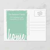 Groen & Witte Sleutel van het Huis het Nieuwe Aank Aankondigingskaart (Achterkant)