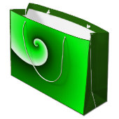 Groen Witte Spiraalgradiënt Groot Cadeauzakje (Achterkant Gekanteld)