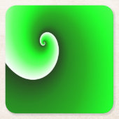 Groen Witte Spiraalgradiënt Kartonnen Onderzetters (Voorkant)