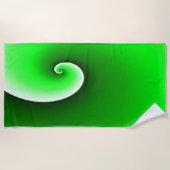 Groen Witte Spiraalgradiënt Strandlaken (Voorkant)