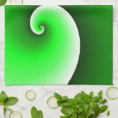 Groen Witte Spiraalgradiënt Theedoek (Gevouwen)
