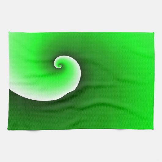 Groen Witte Spiraalgradiënt Theedoek (Horizontaal)