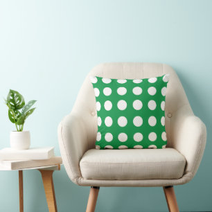 Groen Witte Stippen Vintage Retro Kussen