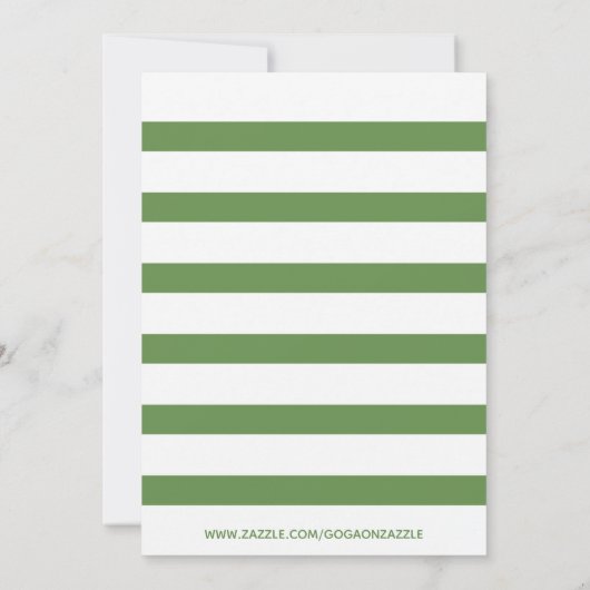 Groen Witte Strepen En Kleurrijk Boeket Bruiloft Kaart (Achterkant)