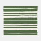 Groen Witte Strepen  Fleece Deken (Voorkant (Horizontaal))