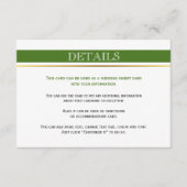 Groen & witte strepen gouden bruiloft insert kaart (Voorkant)