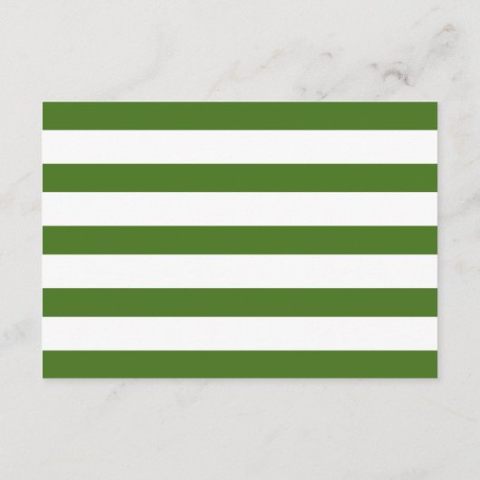 Groen & witte strepen gouden bruiloft insert kaart (Achterkant)