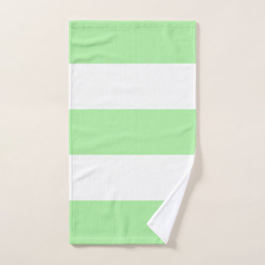 Groen & Witte Strepen Monogram Bad Handdoek (Handdoek)