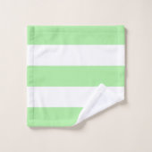 Groen & Witte Strepen Monogram Bad Handdoek (Wasdoekje)