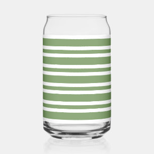 Groen Witte Strepen Patroon Blikvorm Glas