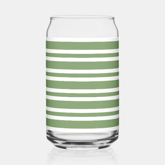 Groen Witte Strepen Patroon Blikvorm Glas (Voorkant)
