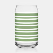 Groen Witte Strepen Patroon Blikvorm Glas (Achterkant)