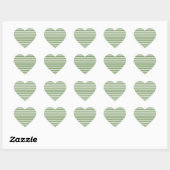 Groen Witte Strepen Patroon Hart Sticker (Vel)