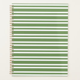 Groen Witte Strepen Patroon Planner