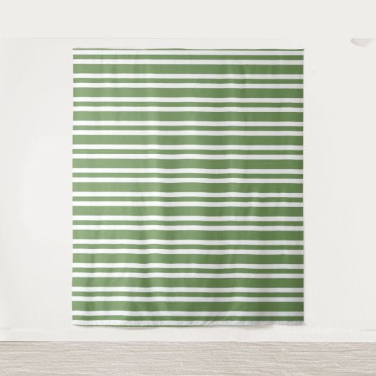 Groen Witte Strepen Patroon Wandkleed (Voorkant)