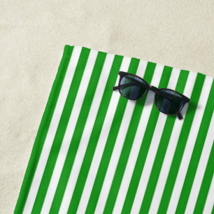 Groen + Witte Strepen Strandlaken