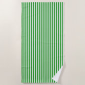 Groen + Witte Strepen Strandlaken (Voorkant)