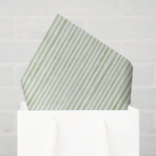 Groen Witte Strepen Verjaardag Tissuepapier (Cadeauzakje)