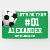 Groen Witte Voetbalteam Spirit Spandoek (Horizontaal)