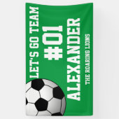 Groen Witte Voetbalteam Spirit Spandoek (Verticaal)
