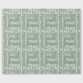 Groen Witte Vrede Liefde Kerstmis Cadeaupapier (Vlak)