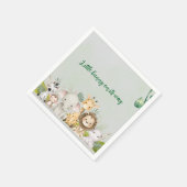 groen-witte waterverf baby shower servet (Hoek)