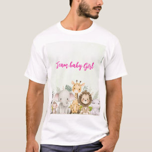 groen-witte waterverf baby shower t-shirt