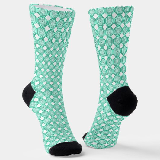 Groen Witte Wervel Sokken (Gebogen)
