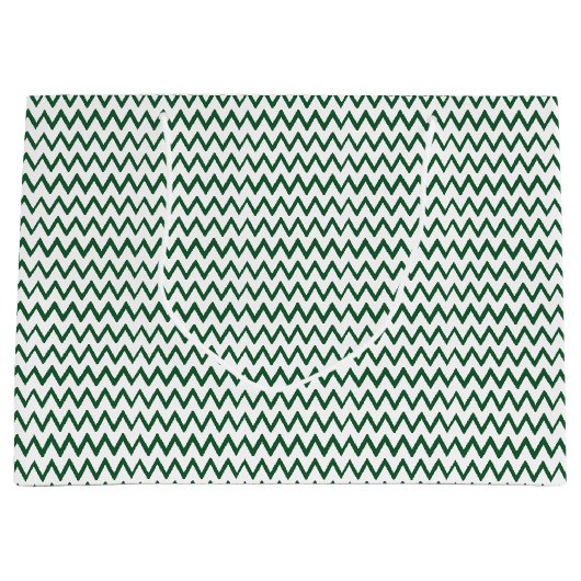 GROEN-WITTE ZIG ZAG GROOT CADEAUZAKJE (Voorkant)