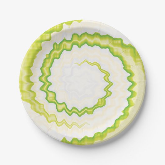 Groen-witte zwijn, kleurstof papieren bordje (Voorkant)