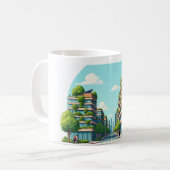 Groen wonen eco-vriendelijke duurzame stad koffiemok (Voorkant links)