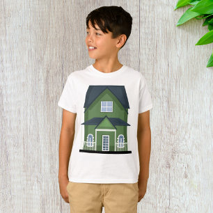 Groen Woonhuis Residentieel Gebouw T-shirt