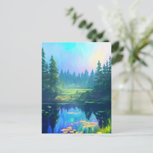 Groen Woud en de Charming Clearing Briefkaart (Staand voorkant)