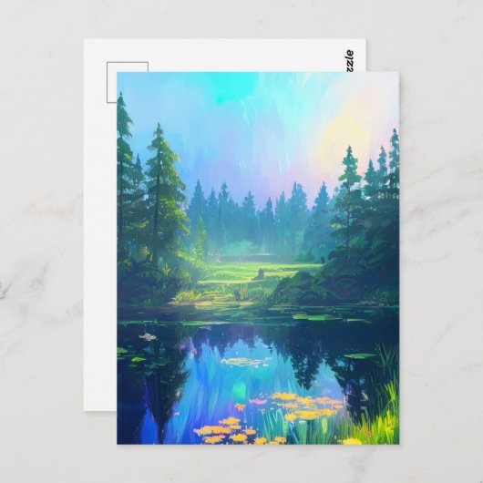 Groen Woud en de Charming Clearing Briefkaart (Voorkant / Achterkant)