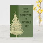 Groen Woud Kleinzoon Gelukkig Vaderdag Kaart (Gele Bloem)