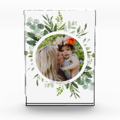 Groen Wreated Custom Text Photo Block Fotoblokken (Voorkant)