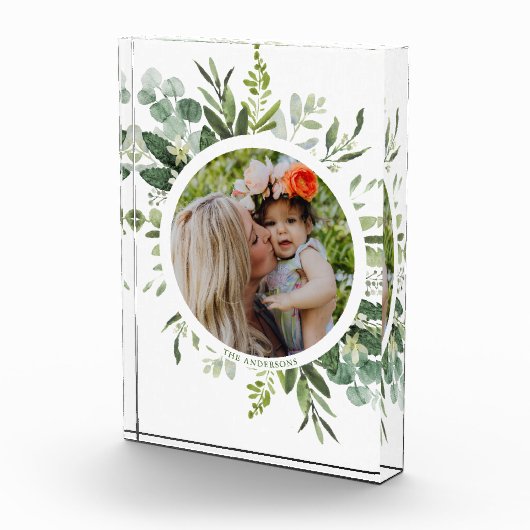 Groen Wreated Custom Text Photo Block Fotoblokken (Rechts)