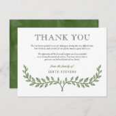 Groen Wreater Sympathie Hartelijk dank Bedankkaart (Voorkant / Achterkant)