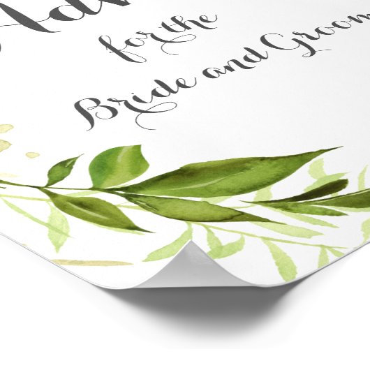 Groen Wreath Wedding Advice Poster, Rustisch Poster (Hoek)