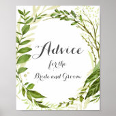 Groen Wreath Wedding Advice Poster, Rustisch Poster (Voorkant)