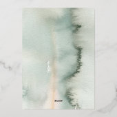 Groen Zacht Elegant Boho Bruiloft Goud Folie Uitnodiging (Achterkant)