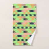 groen, zalm, oranje geometrisch bad handdoek (Handdoek)